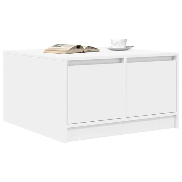 vidaXL sofabord med skuffer 70,5x70x40 cm hvid