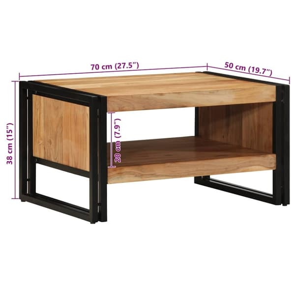 vidaXL Salongbord 70x50x38 cm heltre akasie