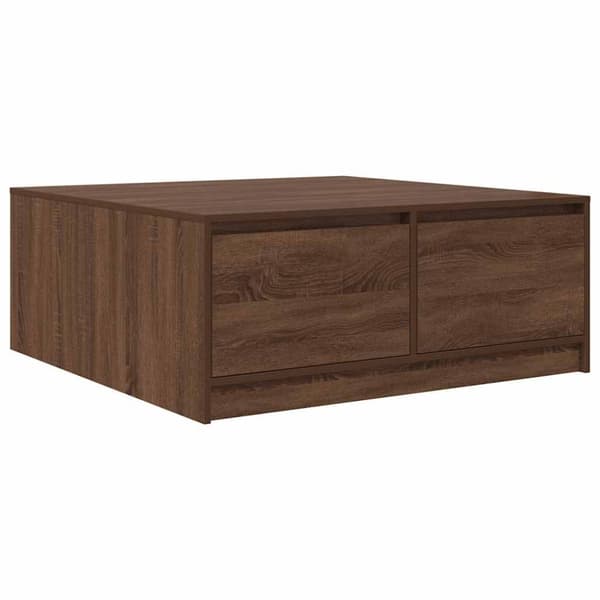 vidaXL sofabord med skuffer 100x100x40 cm brun egetræsfarve