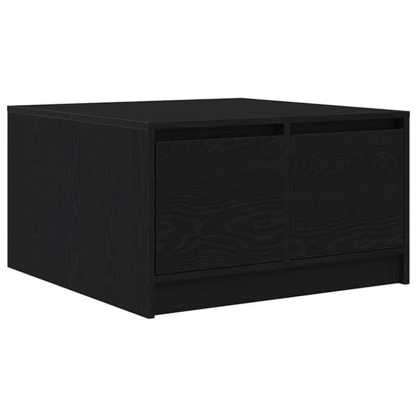 vidaXL sofabord med skuffer 70,5x70x40 cm sort egetræsfarve