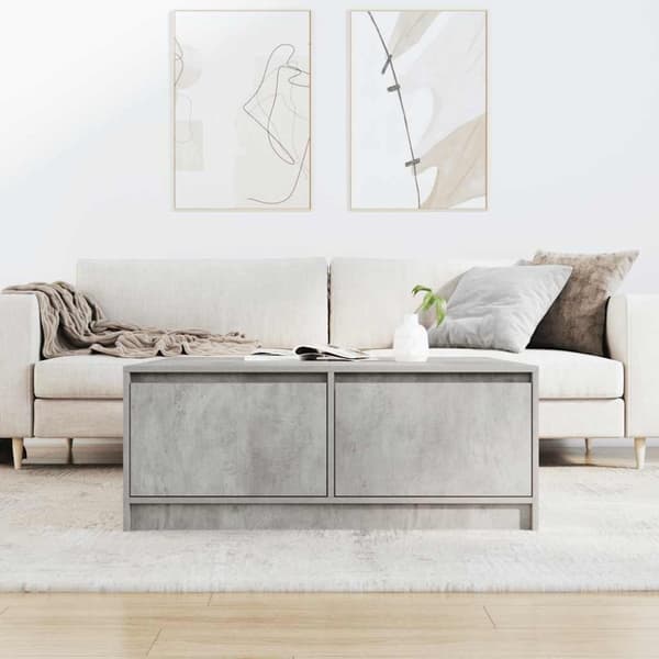vidaXL sofabord med skuffer 100x100x40 cm betongrå