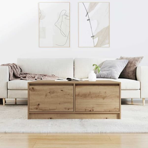 vidaXL Salongbord med skuffer artisan eik 100x100x40 cm