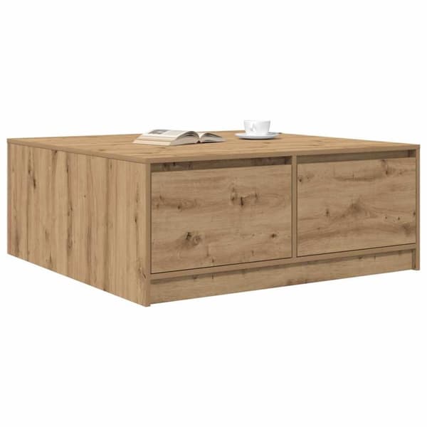 vidaXL Salongbord med skuffer artisan eik 100x100x40 cm