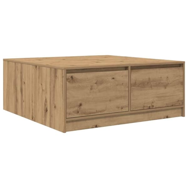 vidaXL Salongbord med skuffer artisan eik 100x100x40 cm