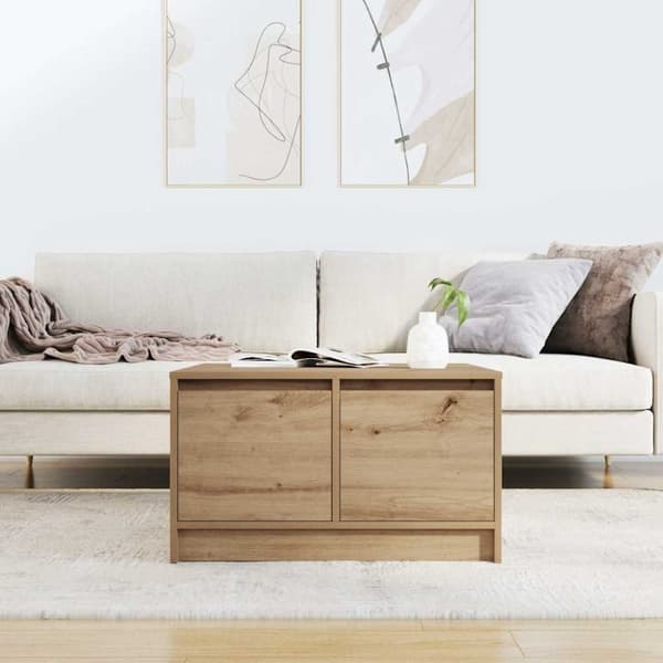 vidaXL sofabord med skuffer 70,5x70x40 cm kunsteg
