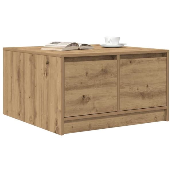 vidaXL sofabord med skuffer 70,5x70x40 cm kunsteg