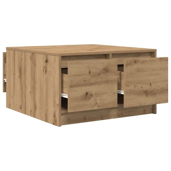 vidaXL sofabord med skuffer 70,5x70x40 cm kunsteg