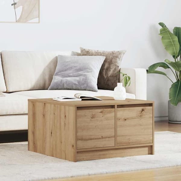 vidaXL sofabord med skuffer 70,5x70x40 cm kunsteg