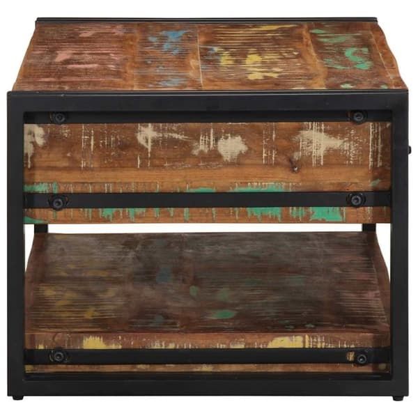 vidaXL sofabord 90x50x38 cm massivt genbrugstræ flerfarvet