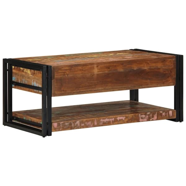 vidaXL sofabord 90x50x38 cm massivt genbrugstræ flerfarvet