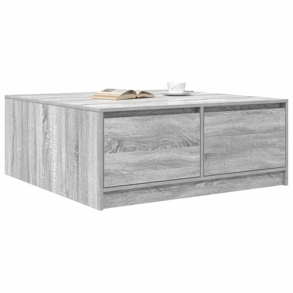 vidaXL sohvapöytä laatikoilla harmaa Sonoma 100x100x40 cm