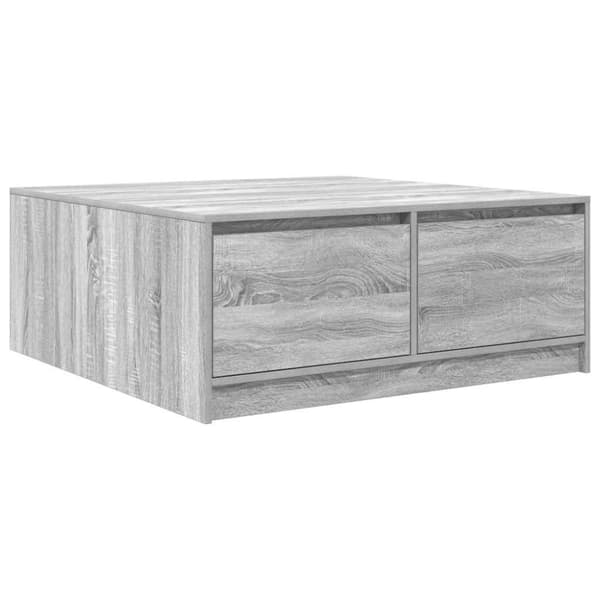 vidaXL sohvapöytä laatikoilla harmaa Sonoma 100x100x40 cm