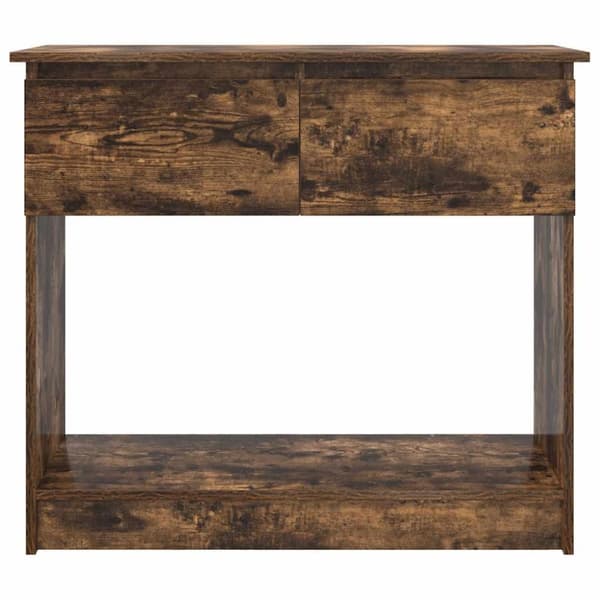 vidaXL konsolbord med skuffer 85,5x38,5x74,5 cm røget egetræsfarve