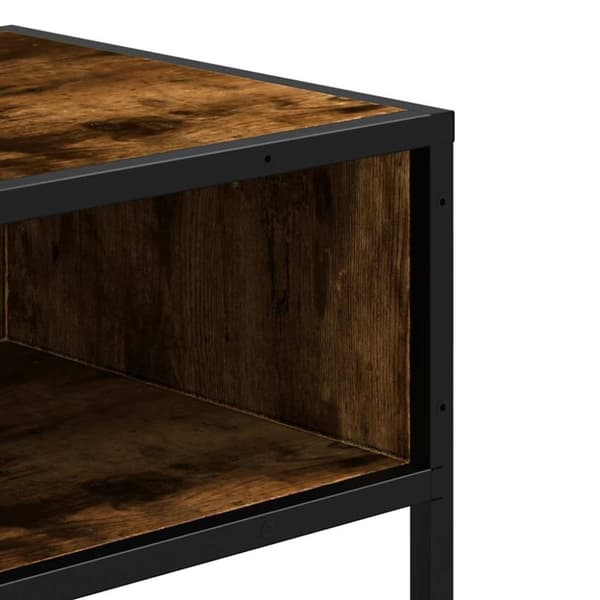 vidaXL konsolipöytä savustettu tammi 90x35x80 cm tekninen puu