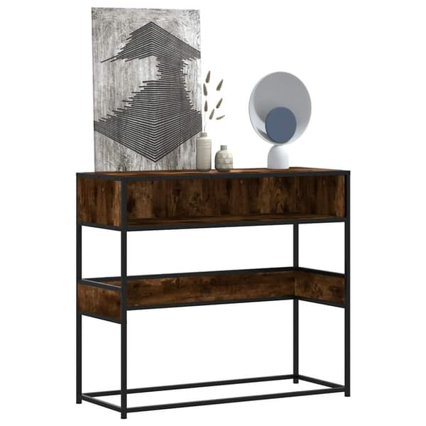 vidaXL konsolipöytä savustettu tammi 90x35x80 cm tekninen puu