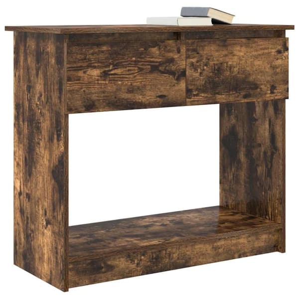 vidaXL konsollbord med skuffer røkt eik 85,5x38,5x74,5 cm