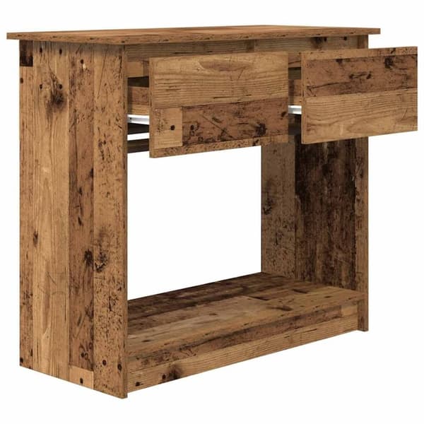 vidaXL konsollbord med skuffer gammelt tre 85,5x38,5x74,5 cm