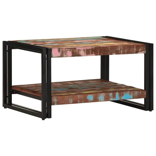 Soffbord flerfärgat 70x50x38 cm massivt trä återvunnet