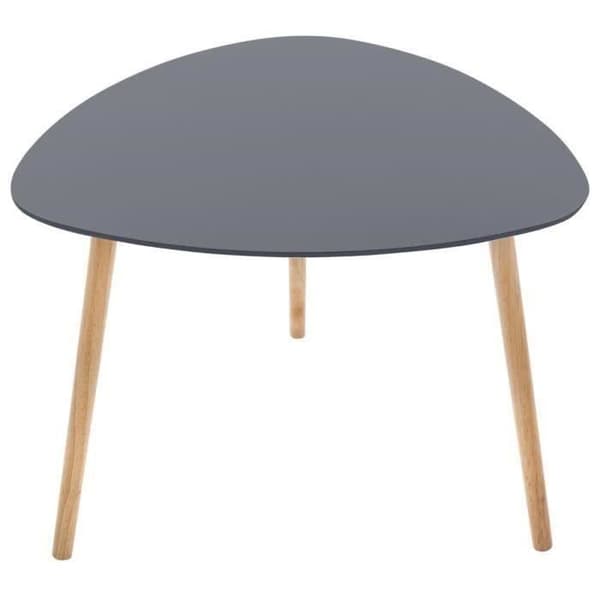 Uppsättning med 3 soffbord - Grå dekor - L 60 x D 60 x H 45 cm - MILEO