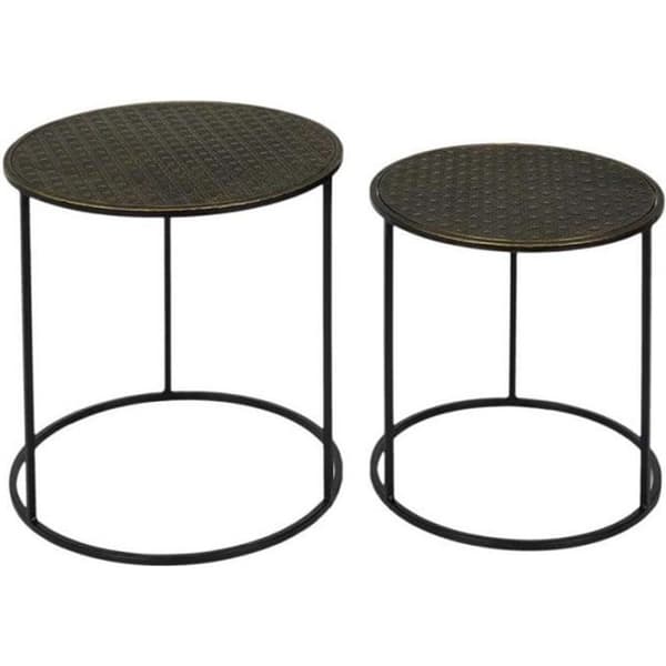 Lot med 2 Gigognetabeller "mirage" 40cm Svart &amp; Guld - Paris Prix