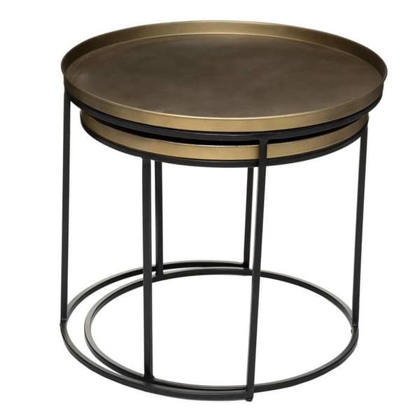 Set med 2 designkaffebord "Basile" 56 cm Guld