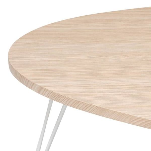 Soffbord "Neile" i metall 112x80cm - Naturligt trä - Atmosphera inredningsdesigner
