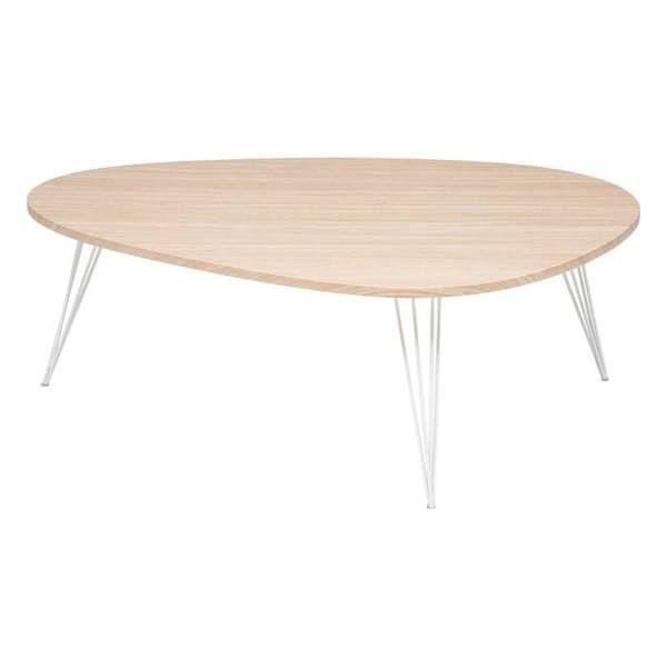 Soffbord "Neile" i metall 112x80cm - Naturligt trä - Atmosphera inredningsdesigner