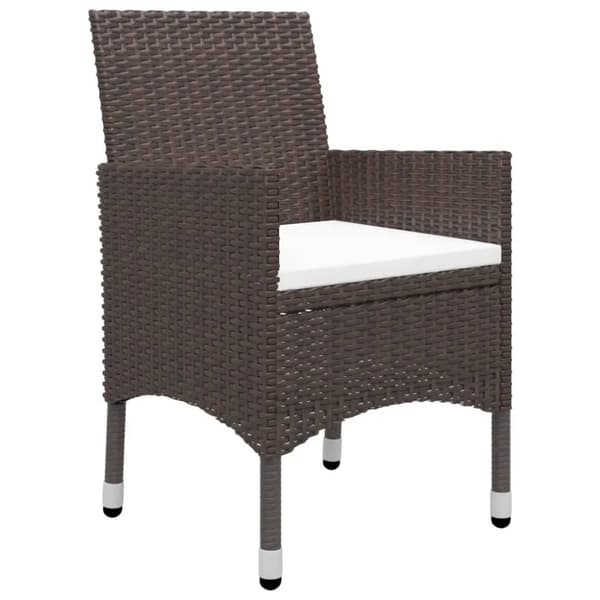 Caféset 3 delar konstrotting och härdat glas brun