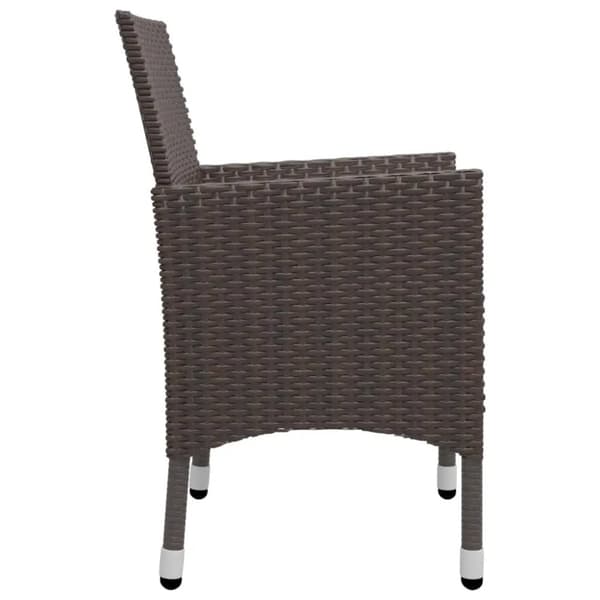 Caféset 3 delar konstrotting och härdat glas brun