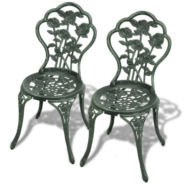 Caféset 3 delar gjuten aluminium grön