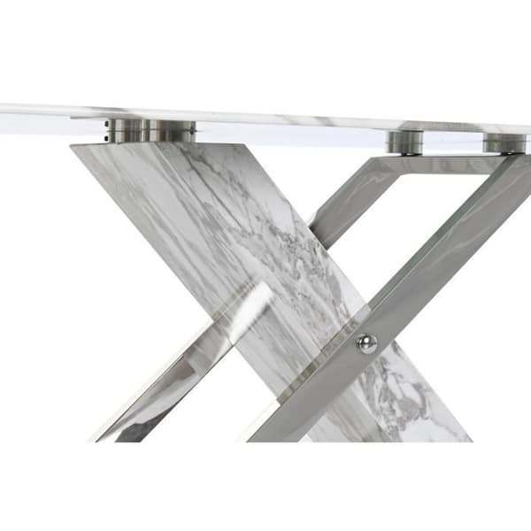 Soffbord - [MÄRKE] - Modernt vitt glasstål - 120 cm