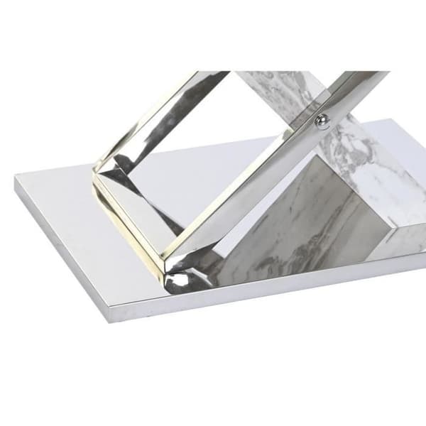 Soffbord - [MÄRKE] - Modernt vitt glasstål - 120 cm