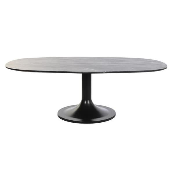 artikel hemstil soffbord - Svart metall - Marmor - 120 cm