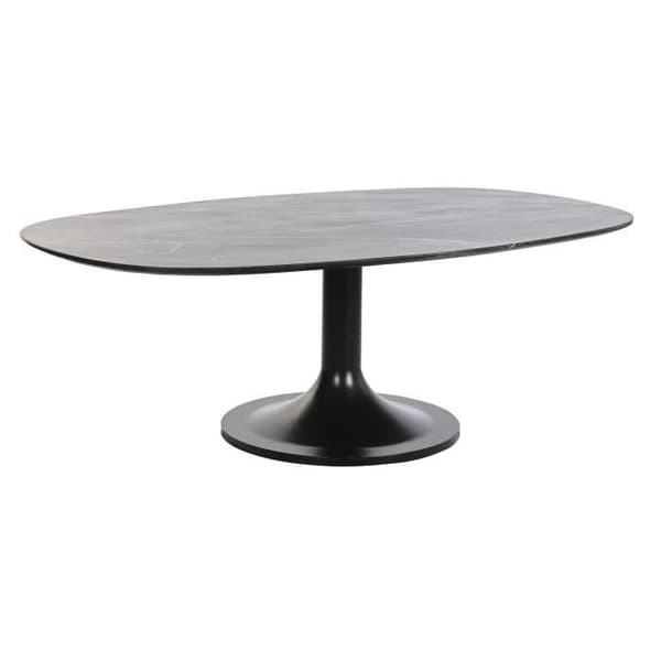artikel hemstil soffbord - Svart metall - Marmor - 120 cm