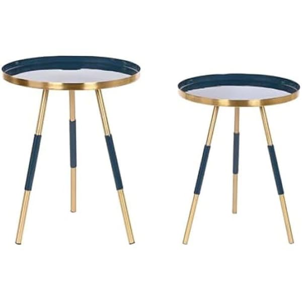 Bord - HOME ESPRIT - Set om 2 - Plast - Flerfärgad - 41x41x51 cm