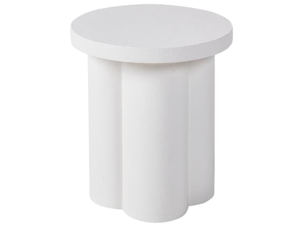 Sidebord Hvid ø 40 cm Organisk form Cylindriske ben Moderne og minimalistisk stil Stue Lite bord
