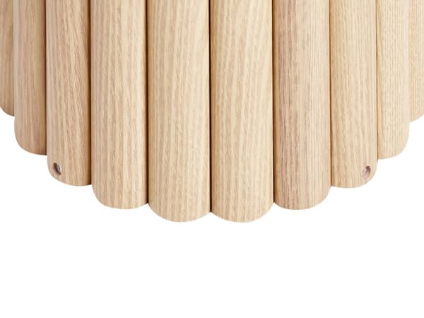 Sidebord Lyst træ MDF ø 40 cm Rund bordplade Cylindrisk fod Skandinavisk stil Stue