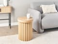 Miniatyrbillede 2 af 6: Sidebord Lyst træ MDF ø 40 cm Rund bordplade Cylindrisk fod Skandinavisk stil Stue