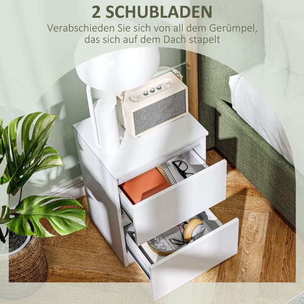 Rootz 2 -lådan sängbord - Nightstand - sidobord - gott om lagring - 39,6L x 32,3W x 56H cm