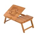 Pikkukuva 6 / 7: Rootz Bamboo -kannettavan tietokonepöytä - sänkypöytä - taitettava pöytä - ympäristöystävällinen suunnittelu - Säädettävä korkeus - 55x35x22-30cm