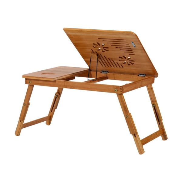 Rootz Bamboo -kannettavan tietokonepöytä - sänkypöytä - taitettava pöytä - ympäristöystävällinen suunnittelu - Säädettävä korkeus - 55x35x22-30cm