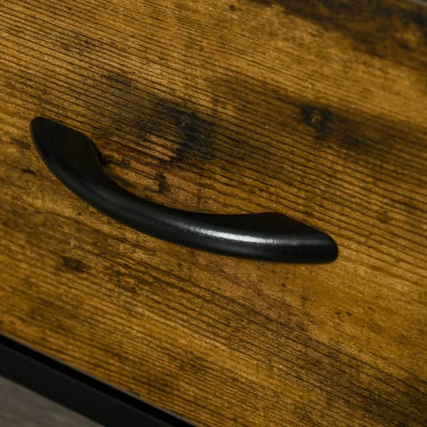 Rootz sängbord - sidobord - industriellt skåp - 2 tyglådor - 45 x 40 x 70,5 cm - Robust trä- och metalldesign