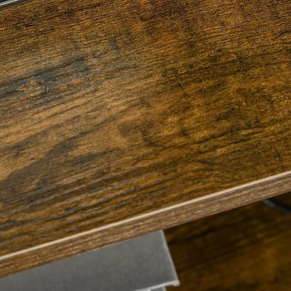 Rootz sängbord - sidobord - industriellt skåp - 2 tyglådor - 45 x 40 x 70,5 cm - Robust trä- och metalldesign