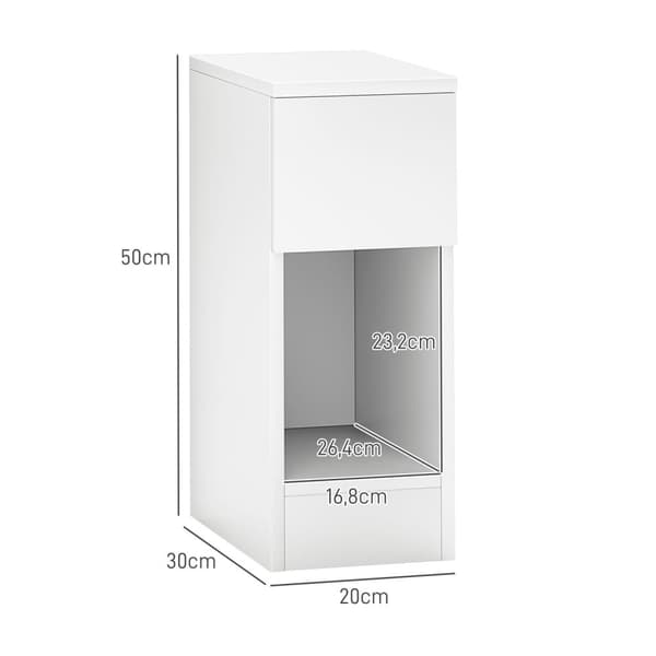 Rootz Bedside Table - Moderne sidebord - Natbord - Optimal opbevaring - 20 cm x 30 cm x 50 cm - Perfekt til soveværelse og stue