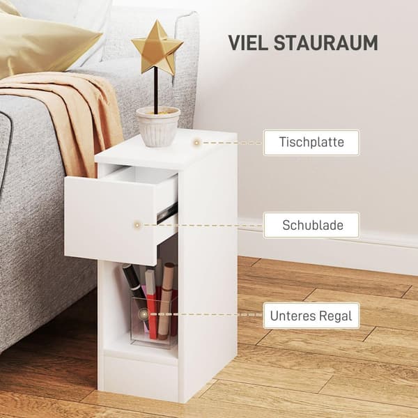 Rootz Bedside Table - Moderne sidebord - Natbord - Optimal opbevaring - 20 cm x 30 cm x 50 cm - Perfekt til soveværelse og stue