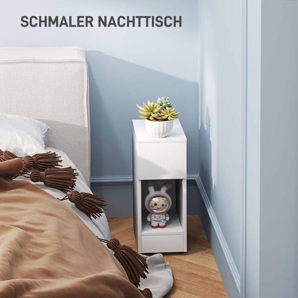Rootz Bedside Table - Moderne sidebord - Natbord - Optimal opbevaring - 20 cm x 30 cm x 50 cm - Perfekt til soveværelse og stue