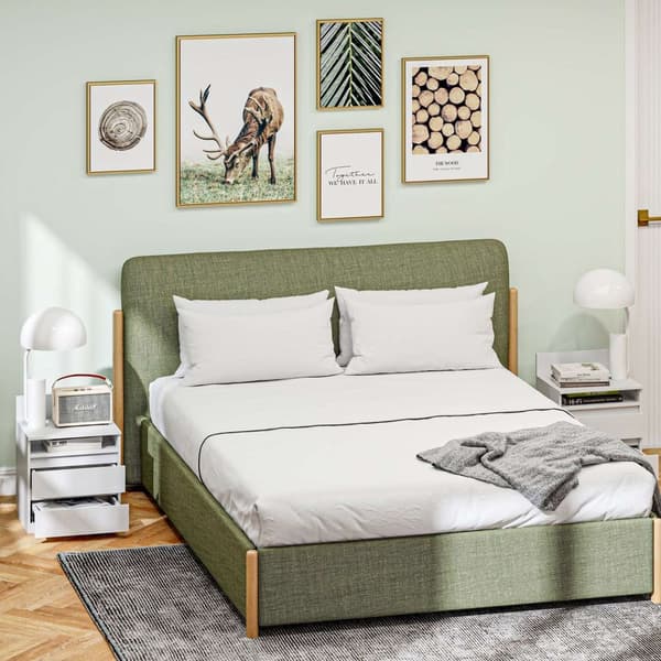 Rootz Bedside Table Sæt på 2 - Natbord - Sideborde - Moderne minimalistisk design - Hvid - 39,6L x 32,3W x 50,4h cm