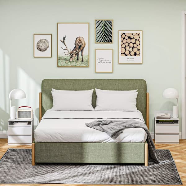 Rootz Bedside Table Sæt på 2 - Natbord - Sideborde - Moderne minimalistisk design - Hvid - 39,6L x 32,3W x 50,4h cm
