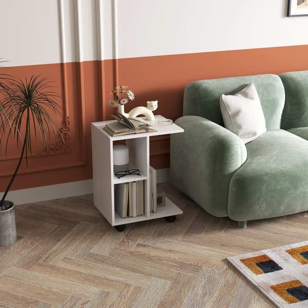Rootz C Form sidobord - soffbord - hörnskrivbord - mobil flexibilitet - E1 -spånbrädan - 45 x 35 x 58 cm - vitt