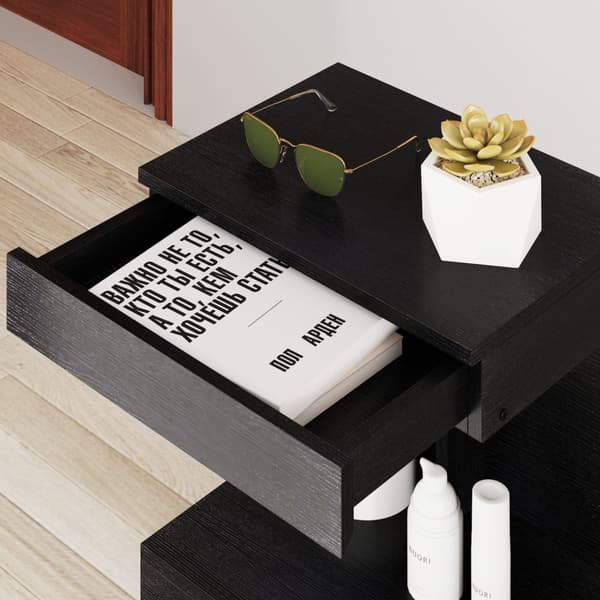 Rootz Bedside Table - Side Bord - Sofabord - Skjult skuffe & opbevaring - 40L x 30W x 46H cm